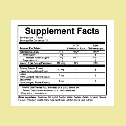 Información nutricional de Healthy Vision SoftMelts