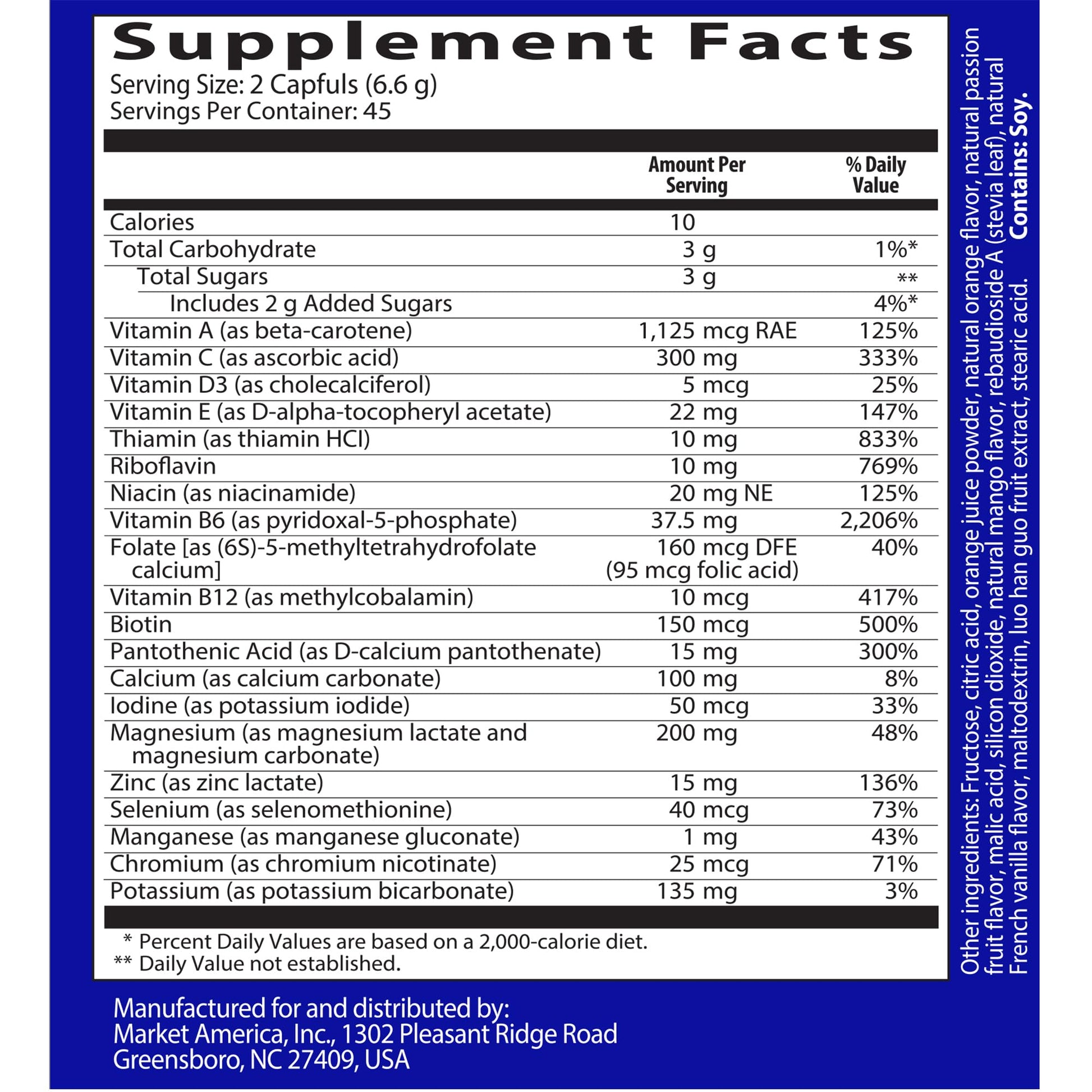 Información nutricional Isotonix Fifty Plus adultos mayores