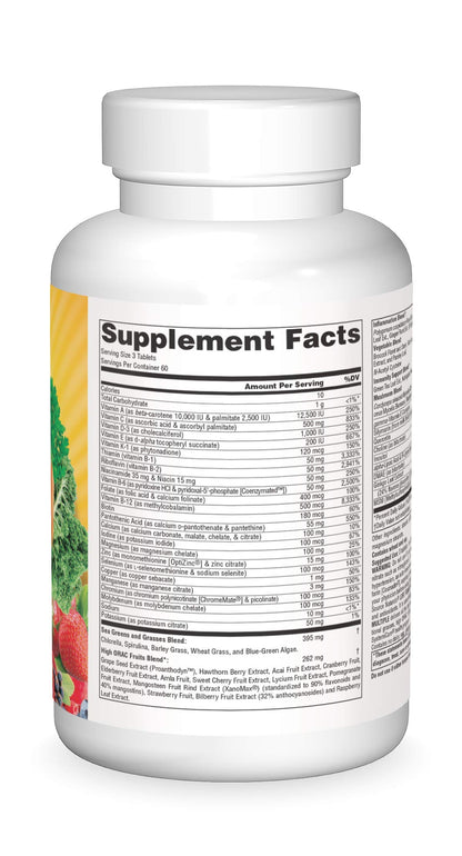 Información nutricional en Life Force Green Multiple