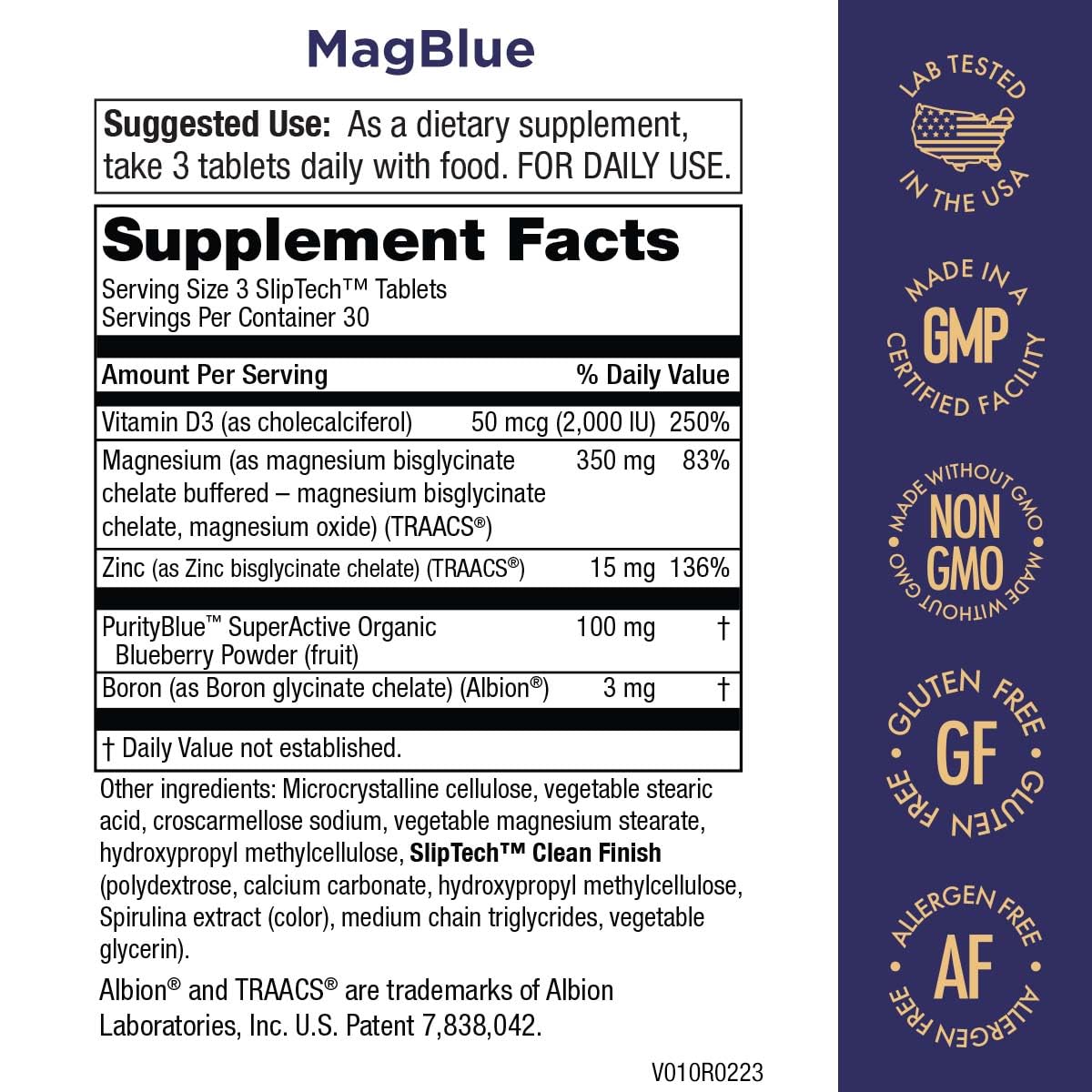 Información nutricional del MagBlue