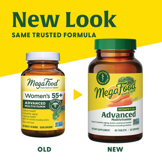 información nutricional del multivitamínico MegaFood para mujeres 55+