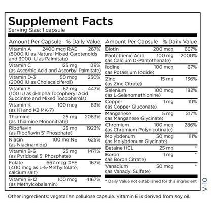 Información nutricional Metabolic Maintenance