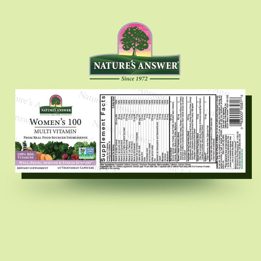 Informacion nutricional multivitamina mujeres 100