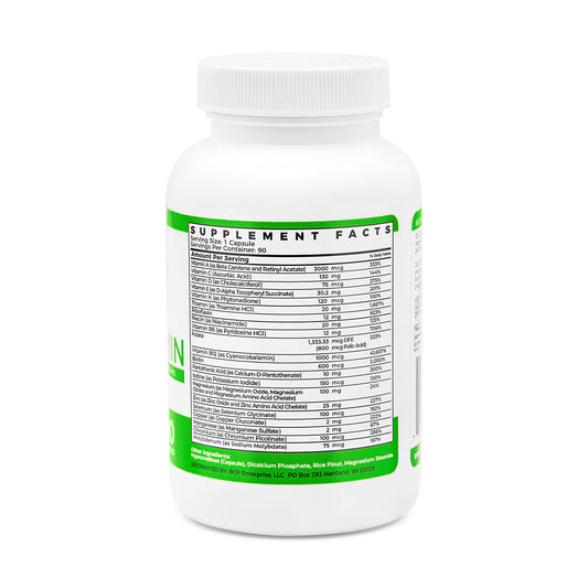 Información nutricional de multivitaminas BariSlim