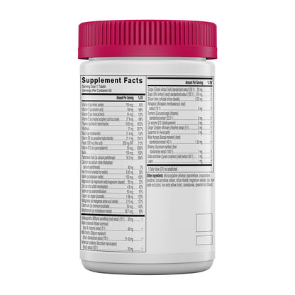 Información nutricional multivitaminas Swisse 50+