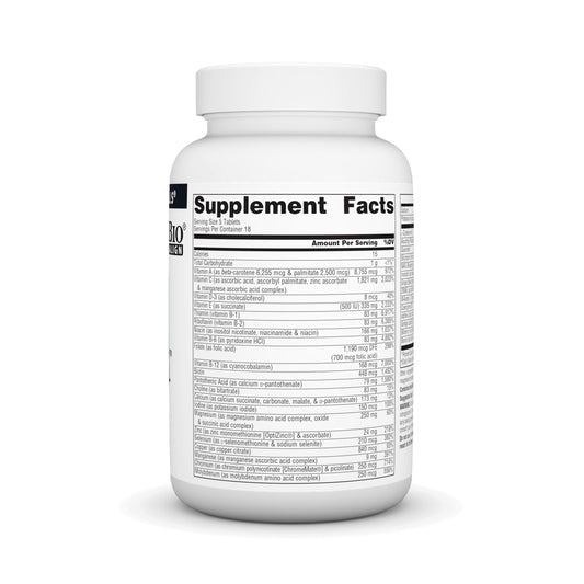 Información nutricional del multivitamínico Elan Vital.