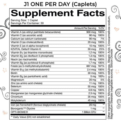 información nutricional multivitamínico J1 bariátrico