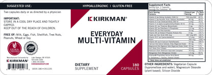 Información nutricional multivitamínico Kirkman
