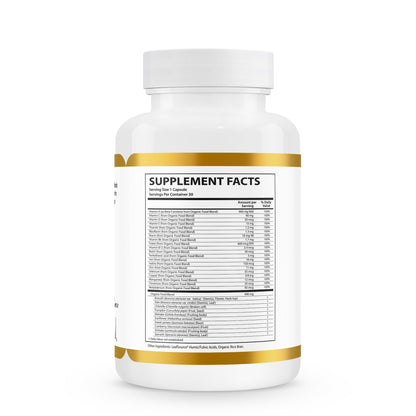 Información nutricional del multivitamínico LEAFSOURCE