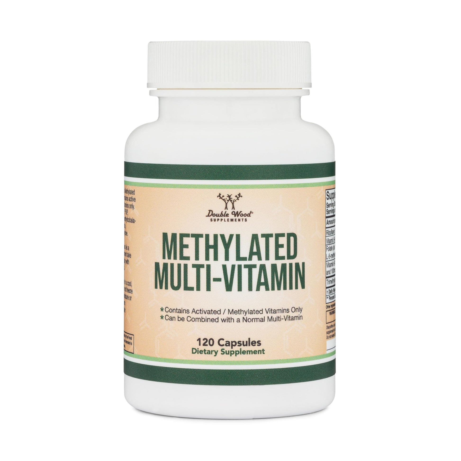 Información nutricional multivitamínico metilado Double Wood