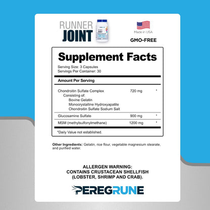 Información nutricional del multivitamínico Peregrune