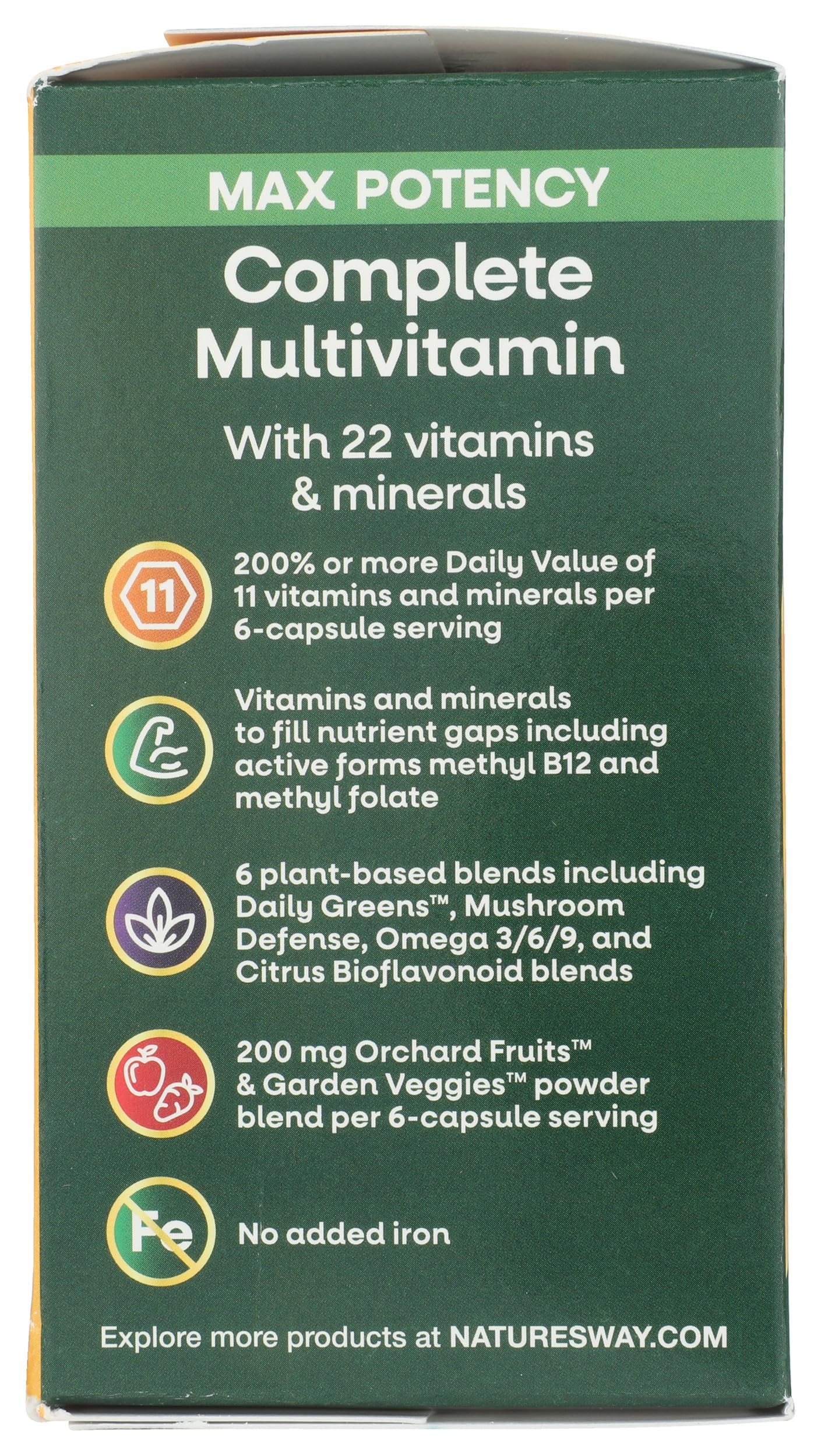 Información nutricional del multivitamínico