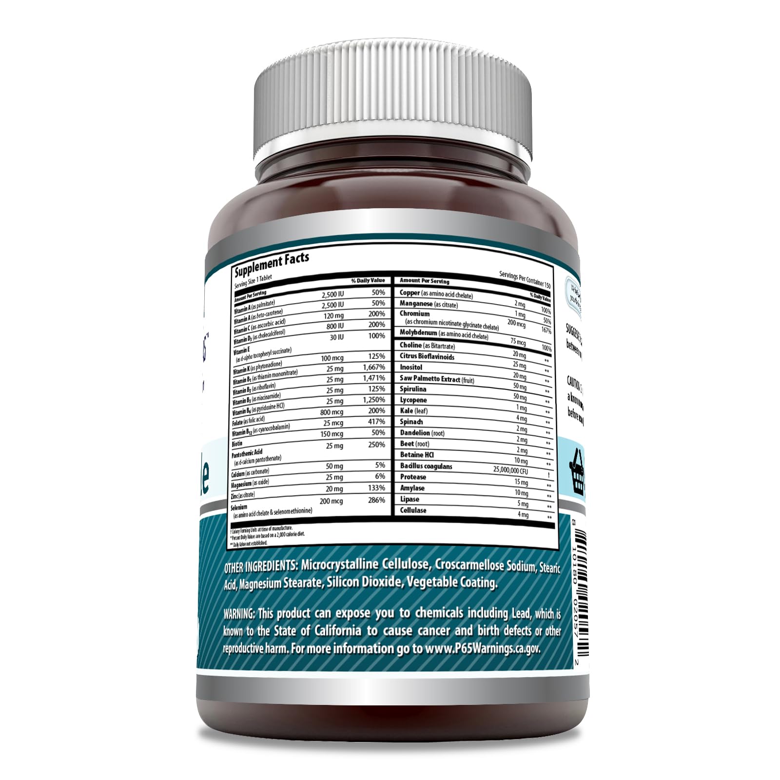 información nutricional multivitamínicos amazing formulas