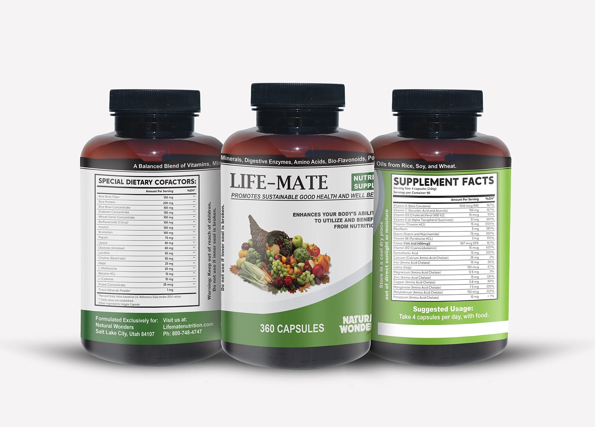 información nutricional suplemento life mate