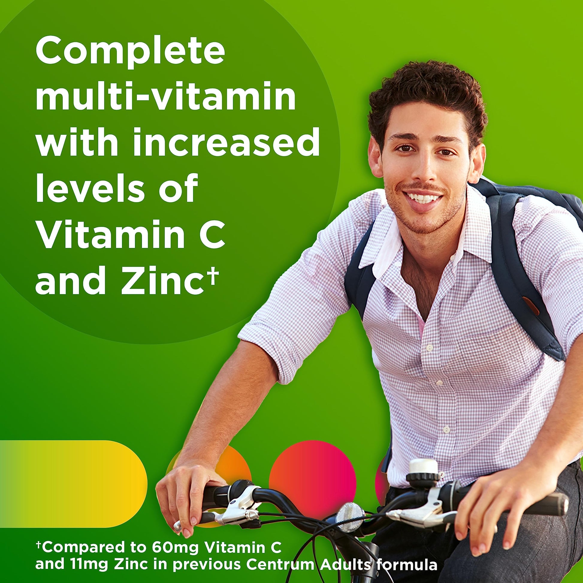 Información nutricional del suplemento multivitamínico Centrum