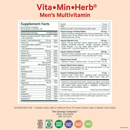 Información nutricional de las tabletas
