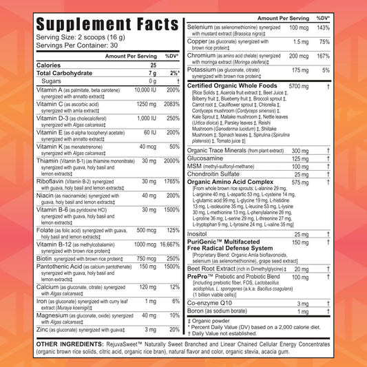 Información nutricional suplemento Tangy Tangerine
