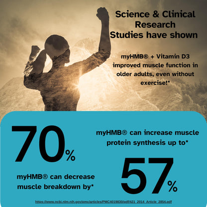 Información nutricional Vital Muscle Boost myHMB y vitamina D3