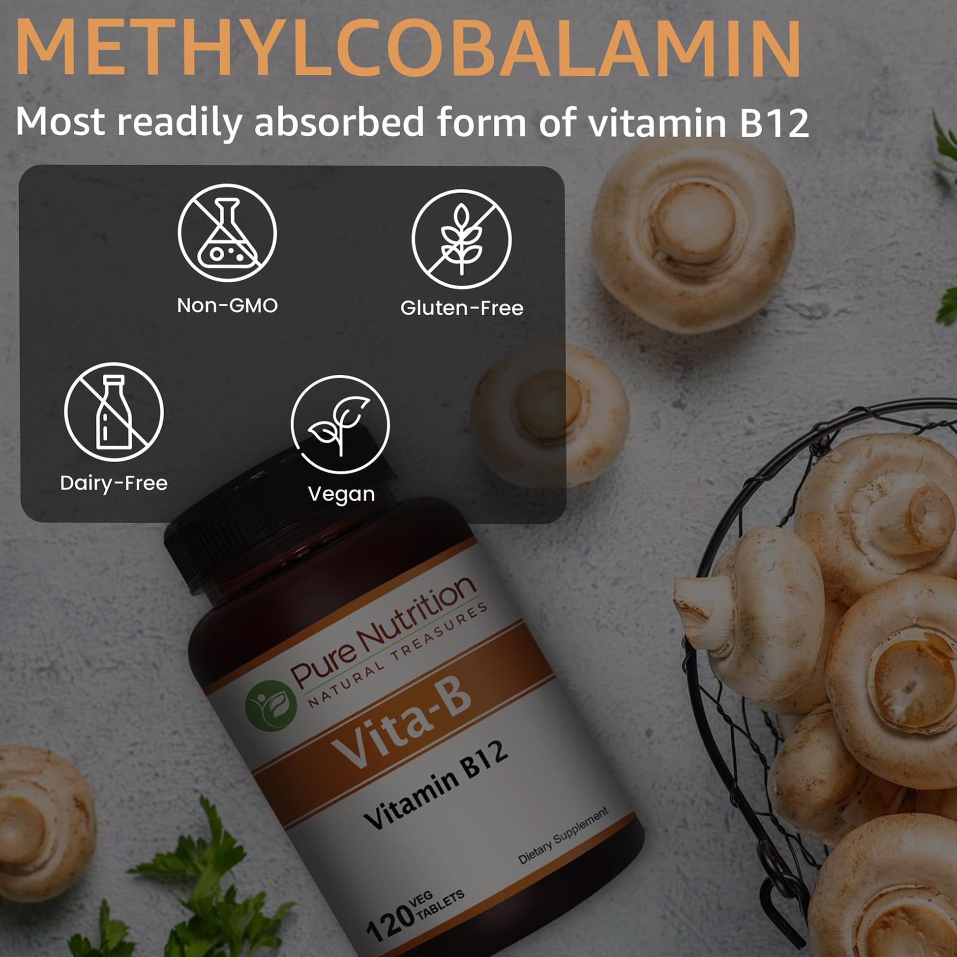 Información nutricional vitamina b12 pure nutrition