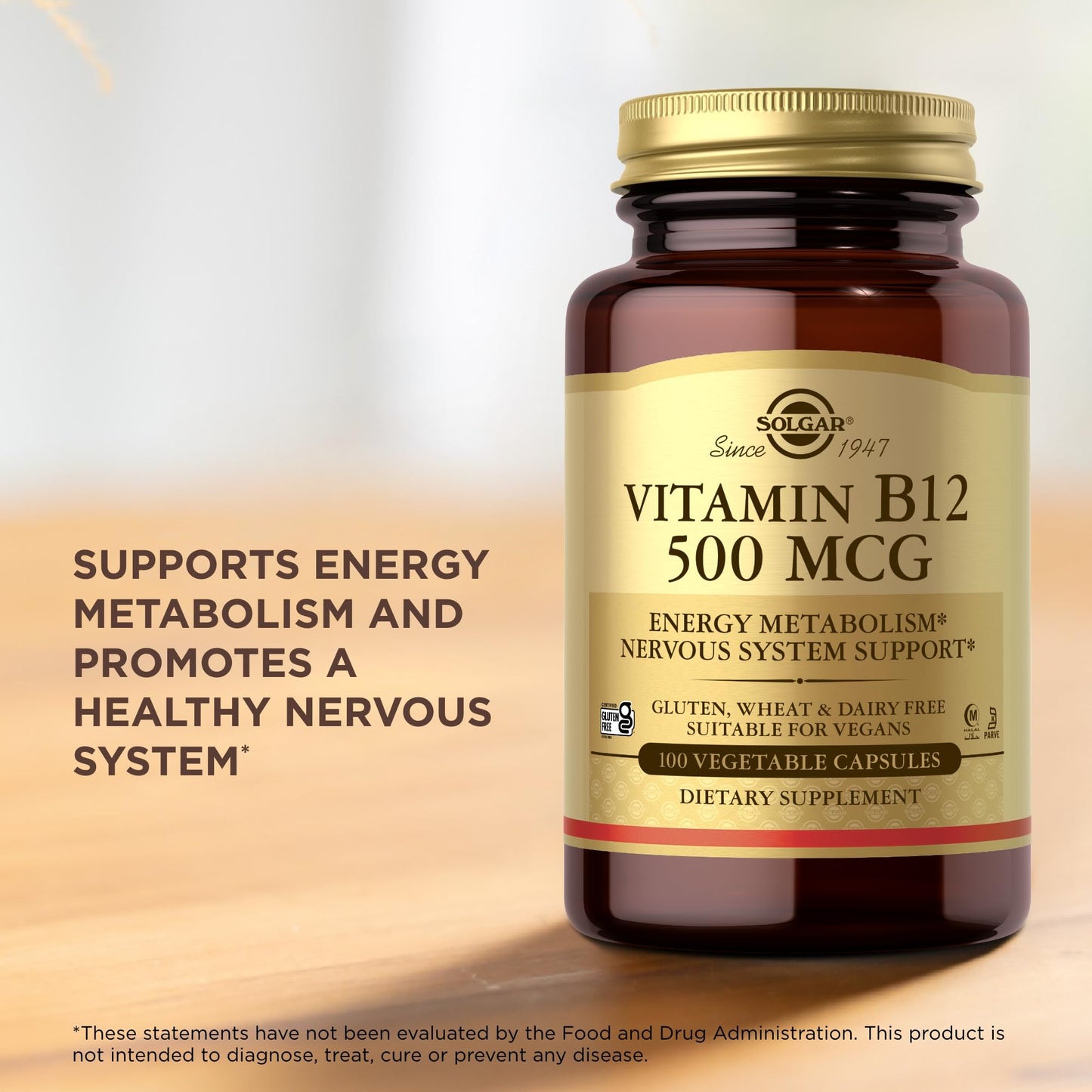 Información nutricional vitamina B12 Solgar