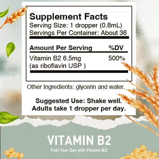Información nutricional de suplemento de vitamina B2 HoneyCombs.