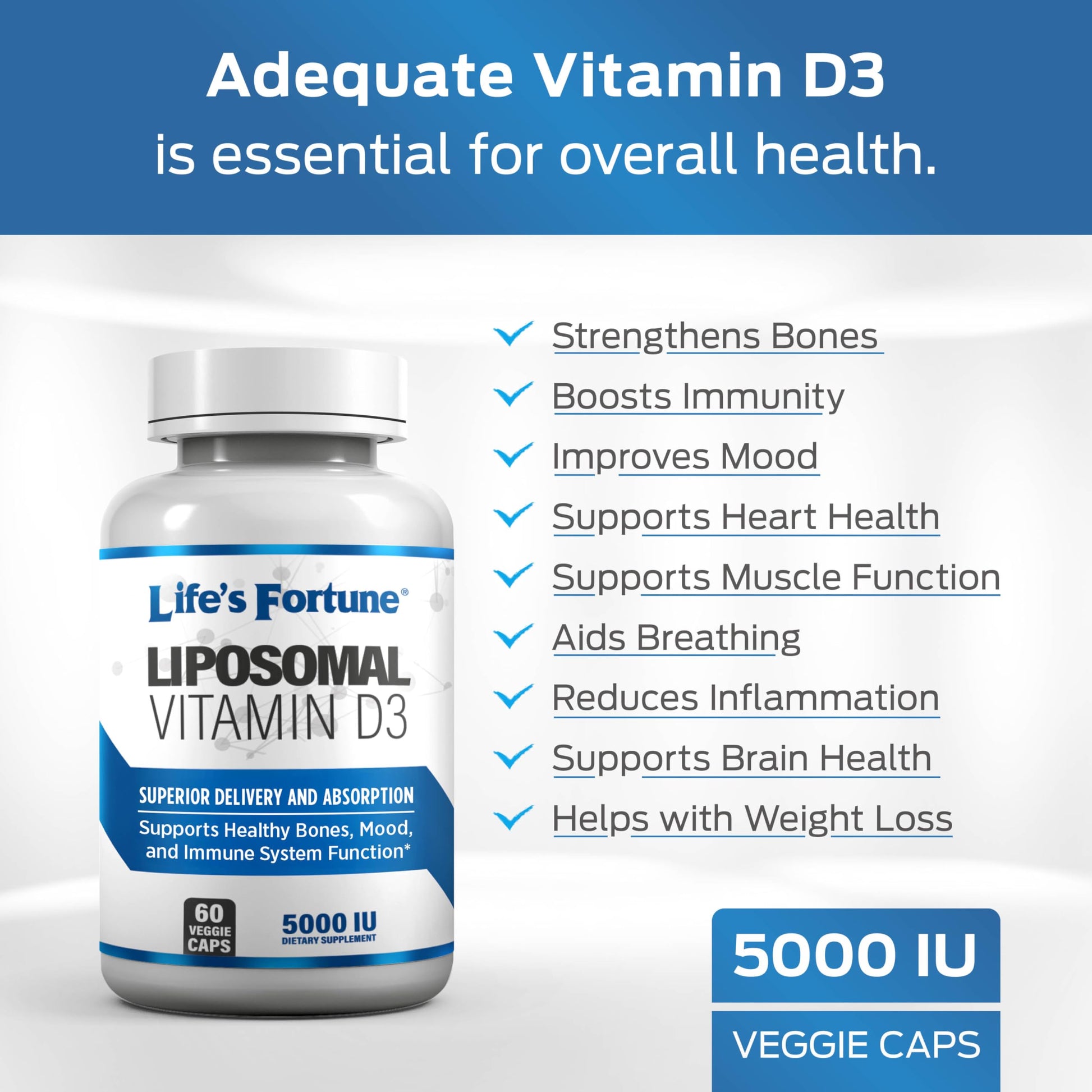 Información nutricional vitamina d3 lifes fortune
