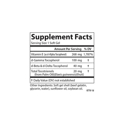 Información nutricional vitamina E Carlson