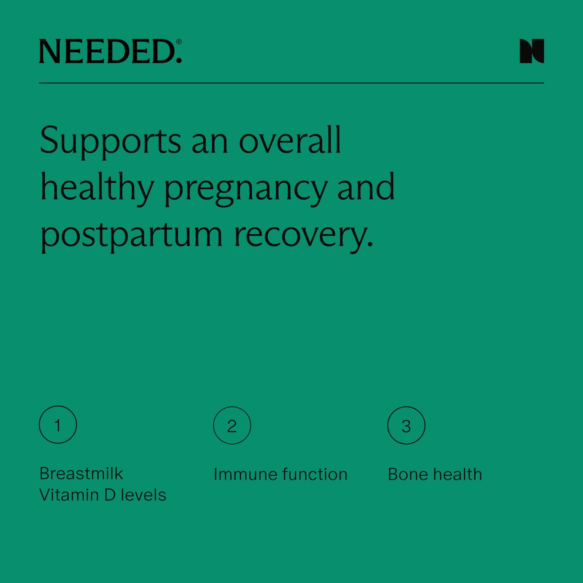 Información nutricional vitamina Needed D3 K2