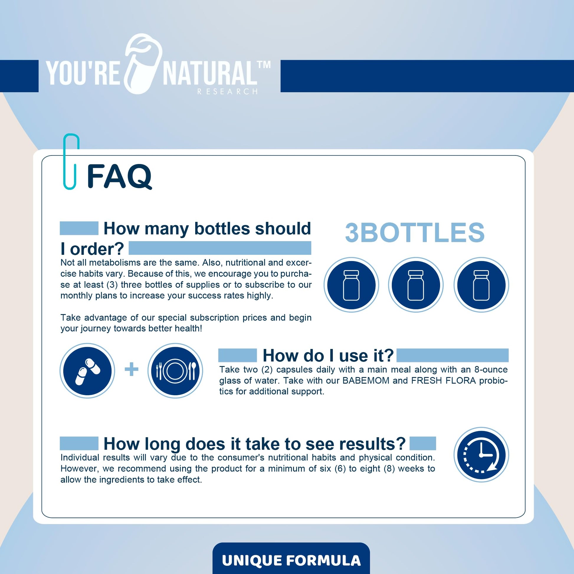 Información nutricional YOU'RE NATURAL vitaminas