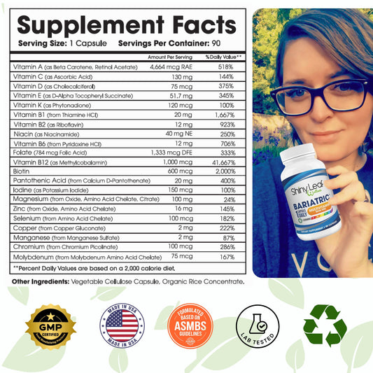 tabla de información de nutrientes de cápsulas bariátricas