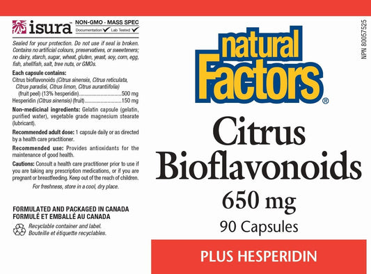 Información del producto bioflavonoides cítricos Natural Factors