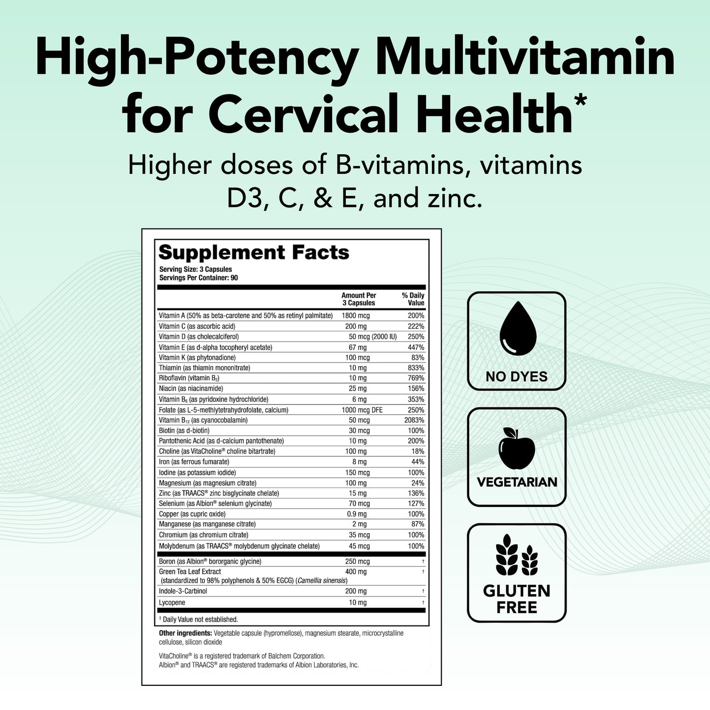 Información del producto multivitamínico Theralogix ProCerv HP