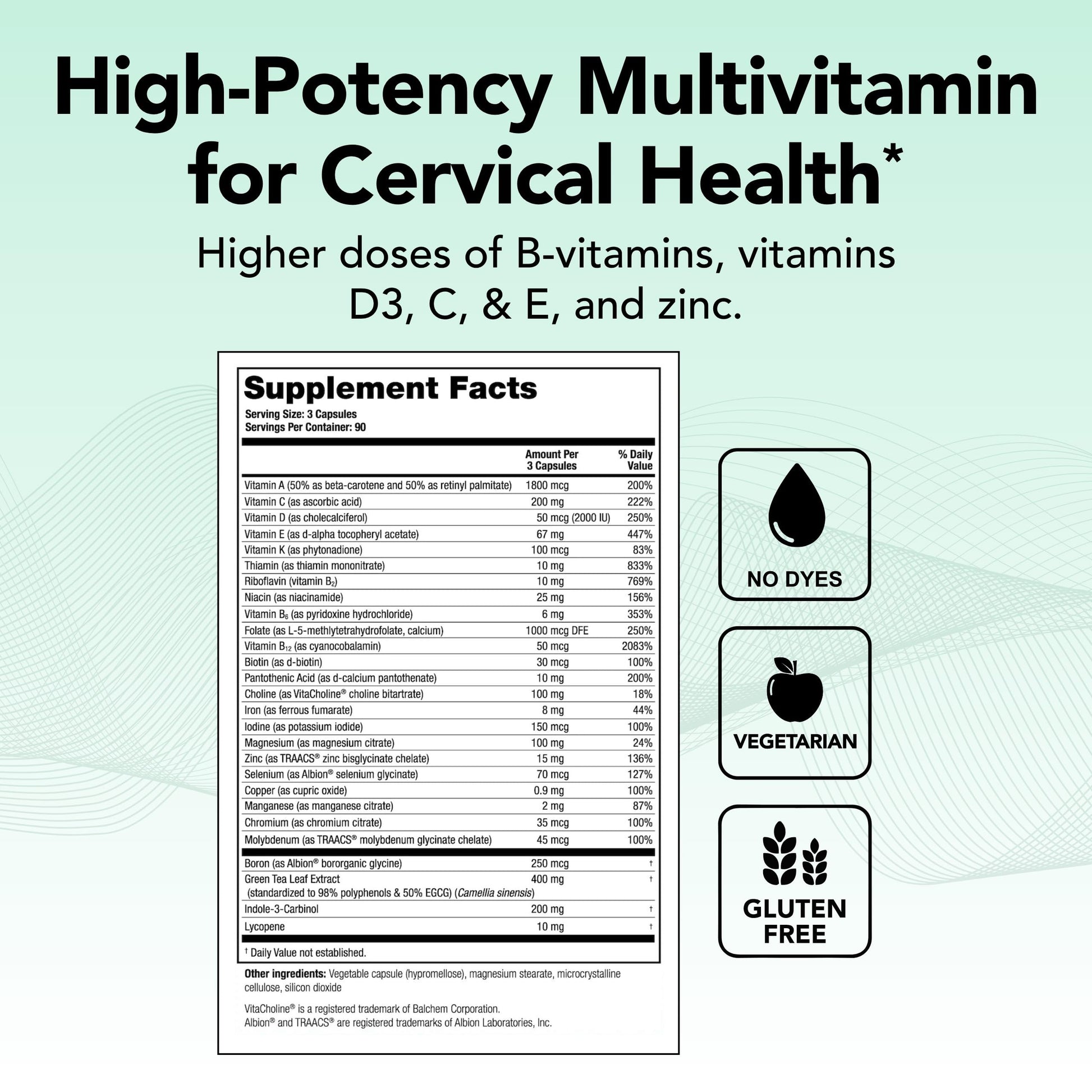 Información del producto multivitamínico Theralogix ProCerv HP