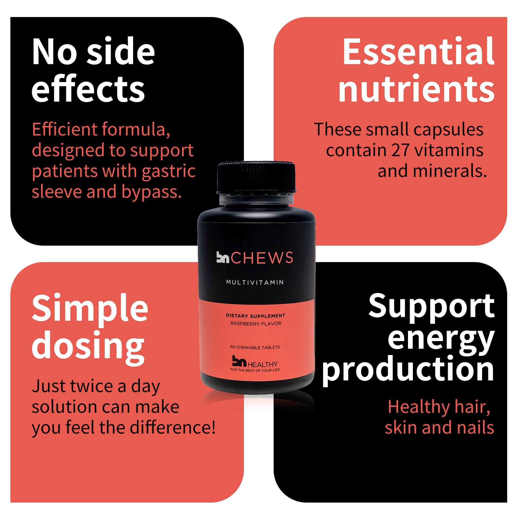 Información suplementaria de BN Chews multivitamínico