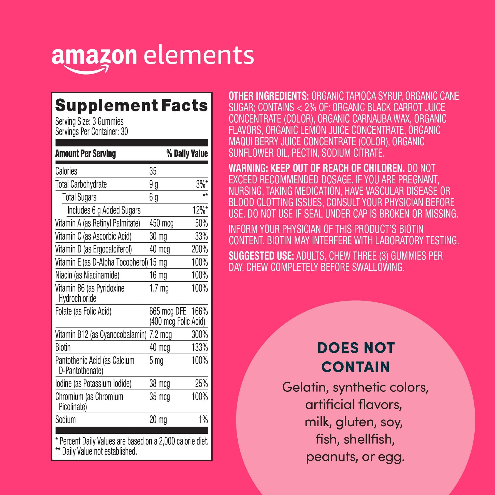Información del suplemento multivitamínico para mujeres