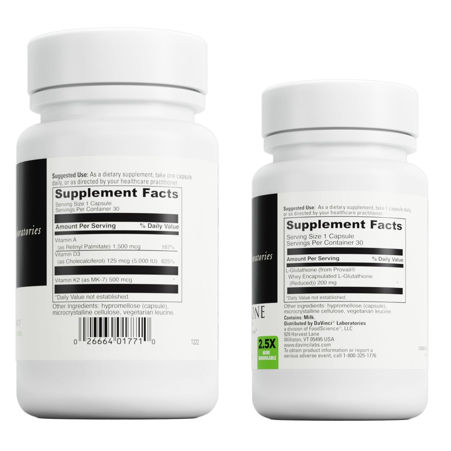 Información de suplementos ADK y Glutatión