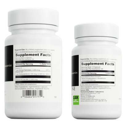 Información de suplementos ADK y Glutatión