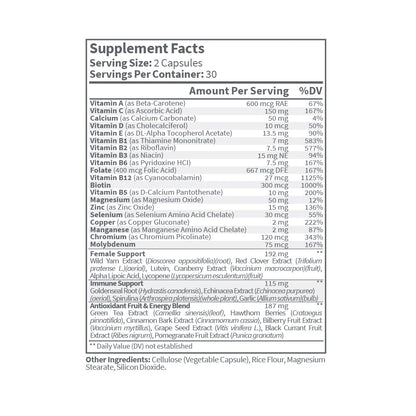 Información de suplementos del multivitamínico para mujeres