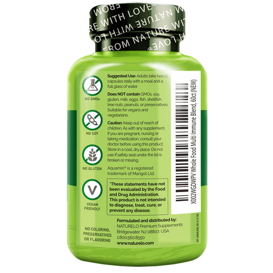 Información de uso y advertencias del multivitamínico NATURELO
