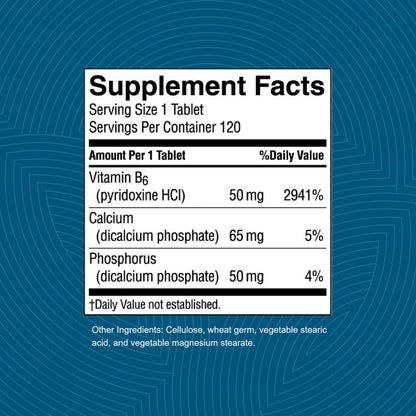 Información de vitamina B6 Nature's Sunshine 120 tabletas