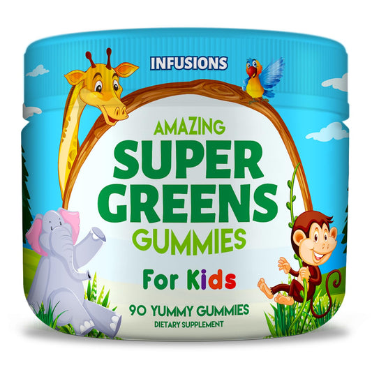 infusiones super gummies verdes para niños en frasco