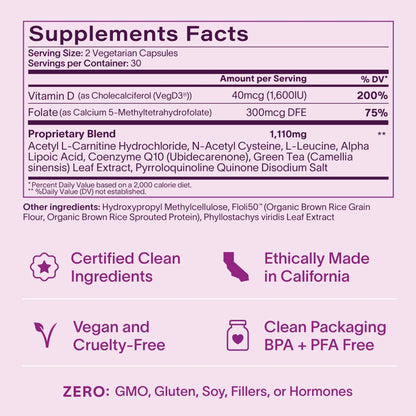 Ingrediente CoQ10 en fórmula Ladywell fertilidad y salud óvulo