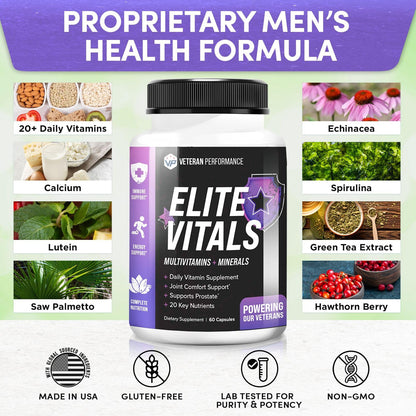 Ingredientes activos de Elite Vitals para hombres.