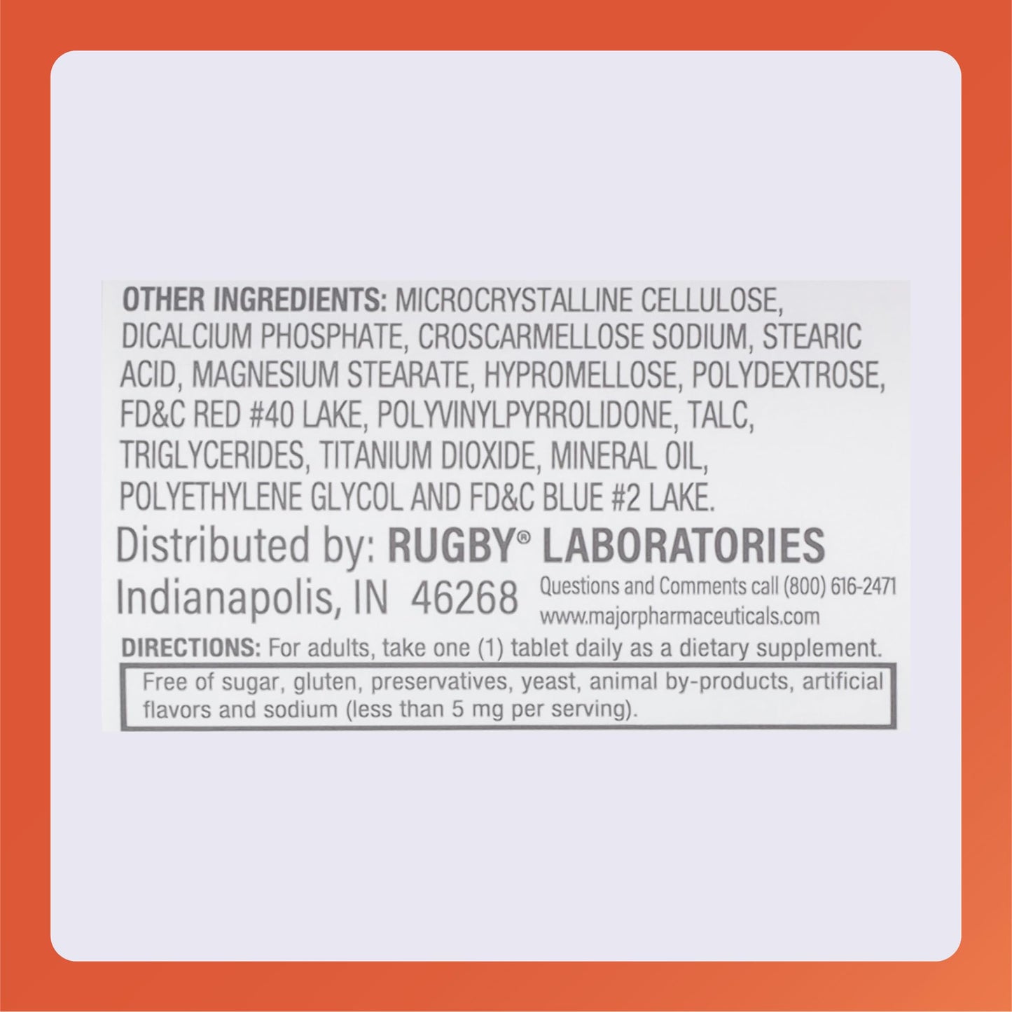 Ingredientes adicionales en Nephro-Vite | Detalle de formulación