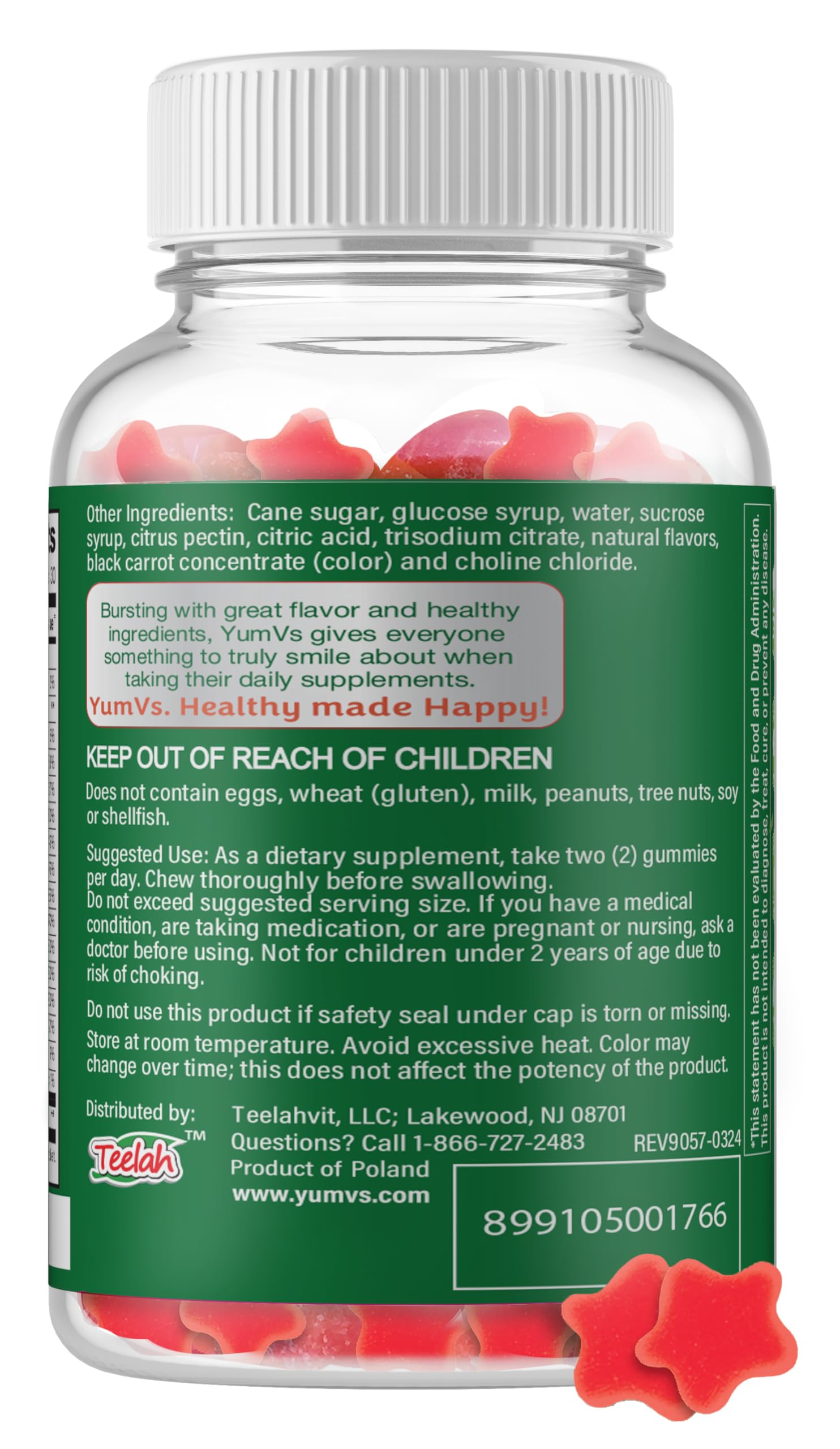 Ingredientes adicionales Yum-V's Multivitamínico jaleas