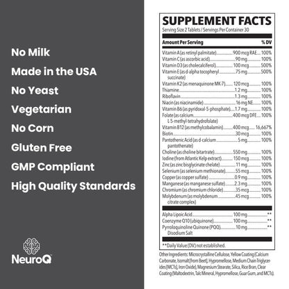 ingredientes de alta calidad en NeuroQ multivitamínico