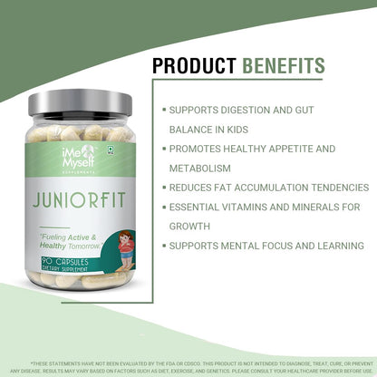 Ingredientes botánicos del suplemento iMeMyself Junior Fit para niños