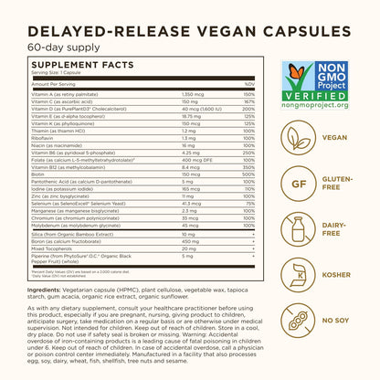 Ingredientes de cápsulas veganas solgar para mujeres