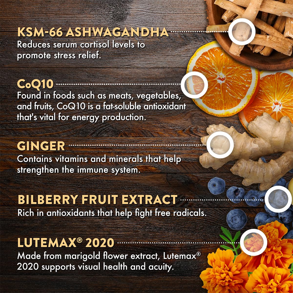 Ingredientes clave de Mt. Angel Vitamins Men 50+
