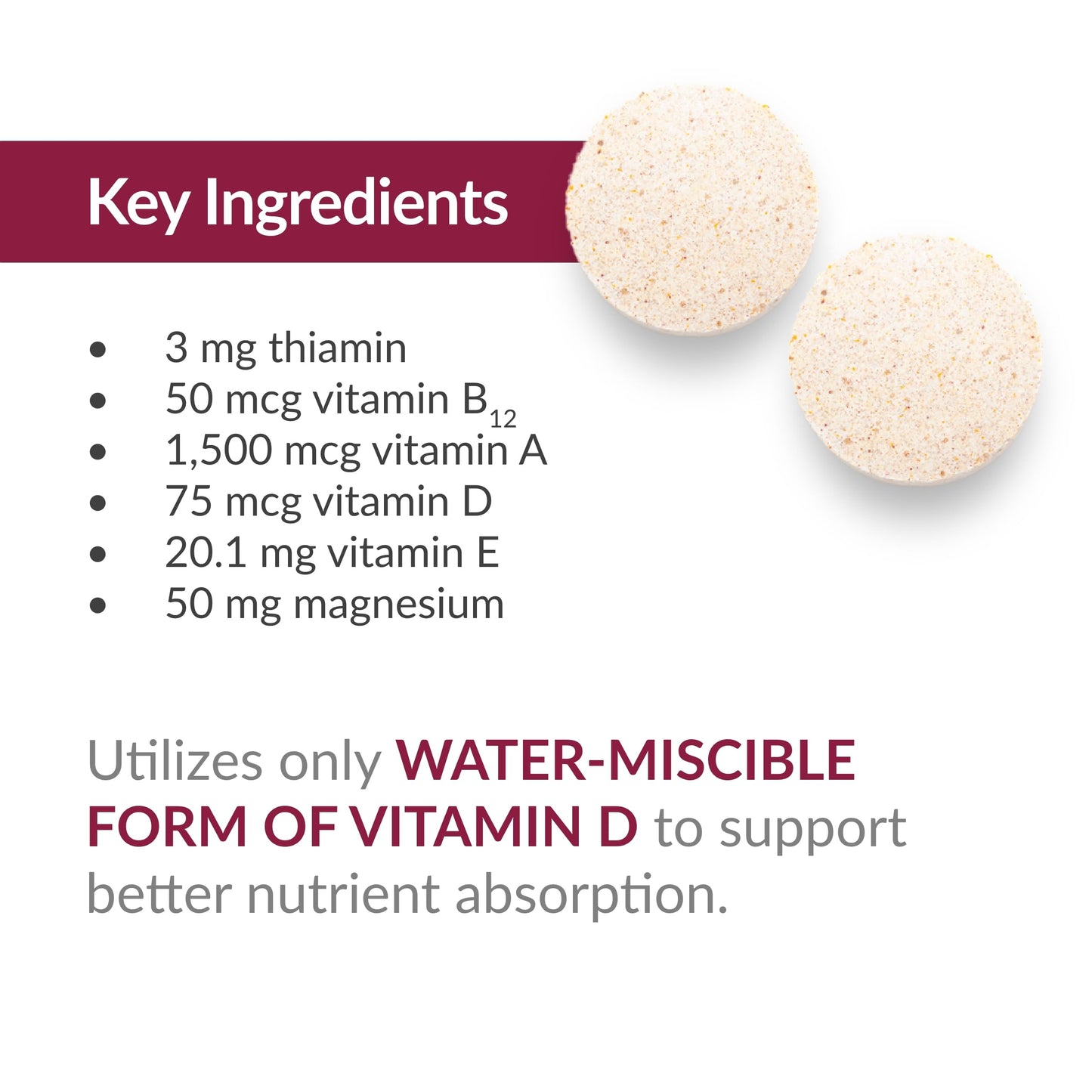 Ingredientes clave de multivitaminas masticables bariátricas